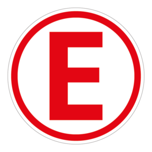 E for Extinguisher Sticker