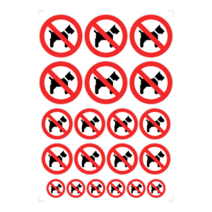 Hund Forbudt A4 Stickers