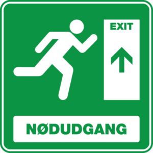Nødudgang Op 001-Sticker
