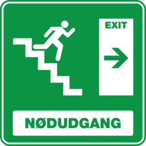 Nødudgang Trappe Højre 001-Sticker