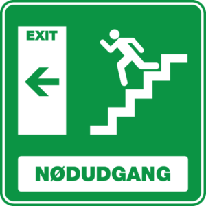 Nødudgang Trappe Venstre 001-Sticker