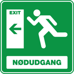 Nødudgang Venstre 001-Sticker