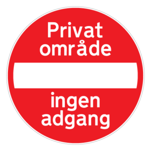 Privat område - Sticker