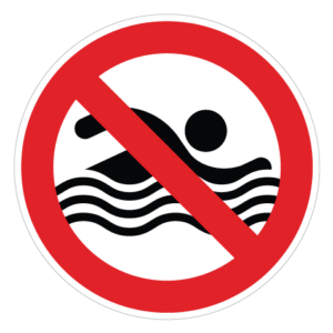 Svømning Forbudt - Sticker