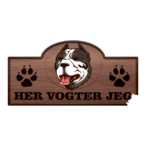 Her Vogter Jeg - Sticker - Amerikansk Pitbull Terrier