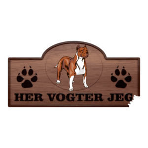 Her Vogter Jeg - Sticker - Amerikansk Staffordshire Terrier (Amstaf)