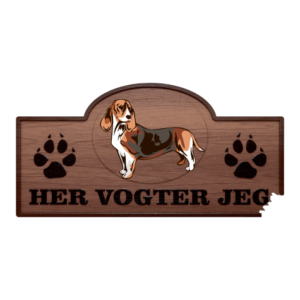 Her Vogter Jeg - Sticker - Basset Hund