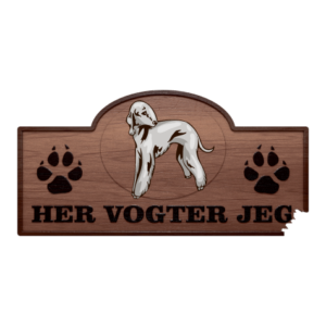 Her Vogter Jeg - Sticker - Bedlington Terrier