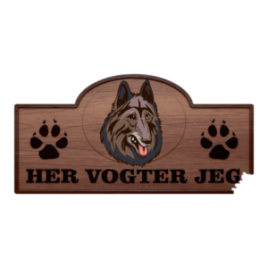 Her Vogter Jeg - Sticker - Belgisk hyrdehund (Tervueren)