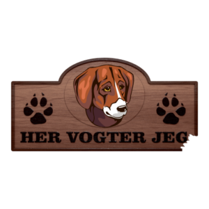 Her Vogter Jeg - Sticker - Black and Tan Virginia Foxhound