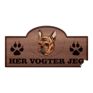 Her Vogter Jeg - Sticker - Fransk Bulldog
