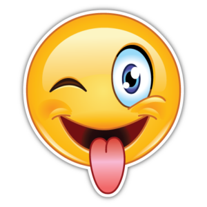 Blinke smiley med tunge