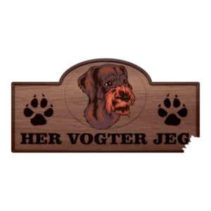 Her Vogter Jeg - Sticker - Hønsehund - Korthåret