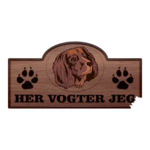 Her Vogter Jeg - Sticker - Hønsehund - Langhåret