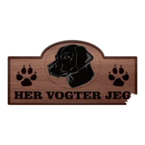 Her Vogter Jeg - Sticker - Labrador Retriever - Sort