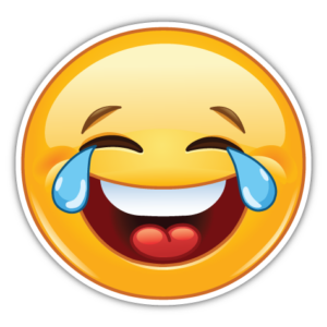 Smiley græder af grin