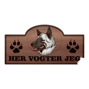 Her Vogter Jeg - Sticker - Norsk Elghund - Grå