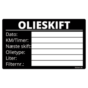 Olieskift sticker