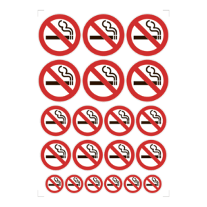 Rygning Forbudt A4 ark - Stickers
