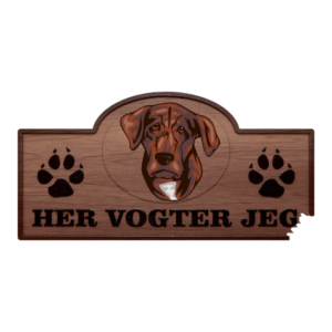 Her Vogter Jeg - Sticker - Treeing Tennessee Brindle
