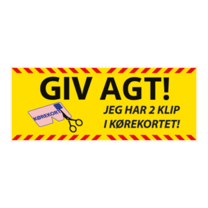 Klip i kørekortet klistermærke. Bumper sticker. Klistermærke med tryk. Printet på vandfast selvklæbende PVC-folie fra stickers.dk