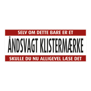 Bumper sticker. Åndsvagt. Klistermærke med tryk. Printet på vandfast selvklæbende PVC-folie fra stickers.dk