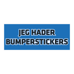 Hader Bumper stickers klistermærke. Bumper sticker. Klistermærke med tryk. Printet på vandfast selvklæbende PVC-folie fra stickers.dk