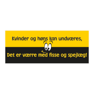 Kvinder og høns klistermærke. Bumper sticker. Klistermærke med tryk. Printet på vandfast selvklæbende PVC-folie fra stickers.dk