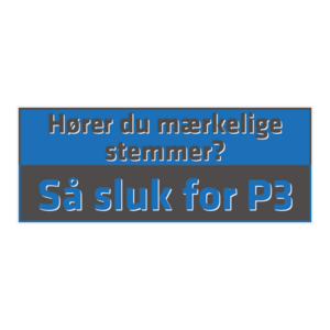 Mærkelige stemmer klistermærke. Bumper sticker. Klistermærke med tryk. Printet på vandfast selvklæbende PVC-folie fra stickers.dk