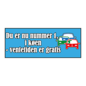 Nr 1 i køren klistermærke. Bumper sticker. Klistermærke med tryk. Printet på vandfast selvklæbende PVC-folie fra stickers.dk