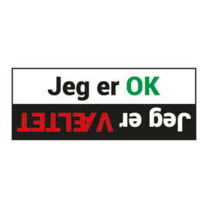 ok væltet klistermærke. Bumper sticker. Klistermærke med tryk. Printet på vandfast selvklæbende PVC-folie fra stickers.dk