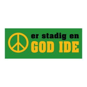 Peace klistermærke. Bumper sticker. Klistermærke med tryk. Printet på vandfast selvklæbende PVC-folie fra stickers.dk