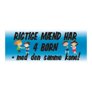 Bumper sticker. Rigtige mænd. Klistermærke med tryk. Printet på vandfast selvklæbende PVC-folie fra stickers.dk