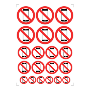 Mobiltelefon Forbudt A4 - Stickers