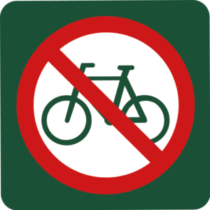 Naturstyrelsens Piktogram Cykling forbudt