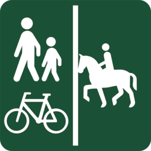 Naturstyrelsens Piktogram Gang- og cykelsti ridesti