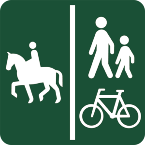 Naturstyrelsens Piktogram Ridesti gang og cykelsti