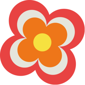 Retro blomst 02 sticker