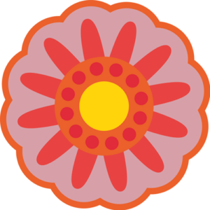 Retro blomst 16 sticker