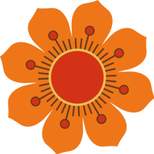 Retro blomst 40 sticker