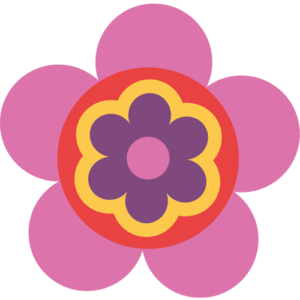 Retro blomst 45 sticker