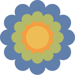Retro blomst 48 sticker