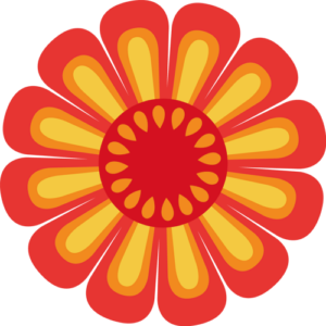 Retro blomst 55 sticker