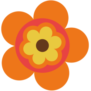 Retro blomst 58 sticker