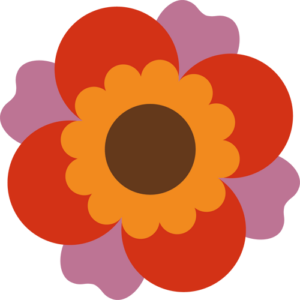 Retro blomst 60 sticker