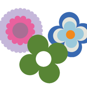 Retro blomster stickers