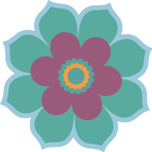 Retro blomst 42 sticker 500x500 px